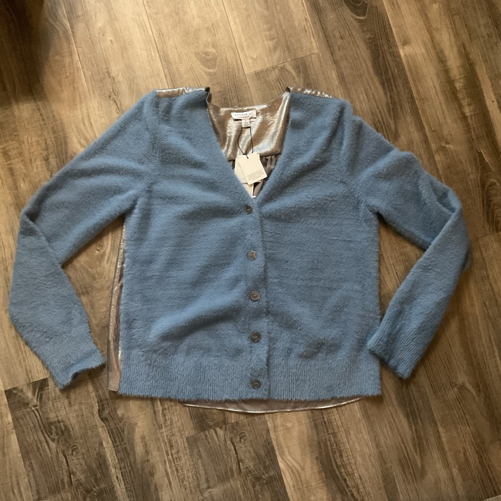 Current Air Metallic Back Cardigan Size Small NWT
